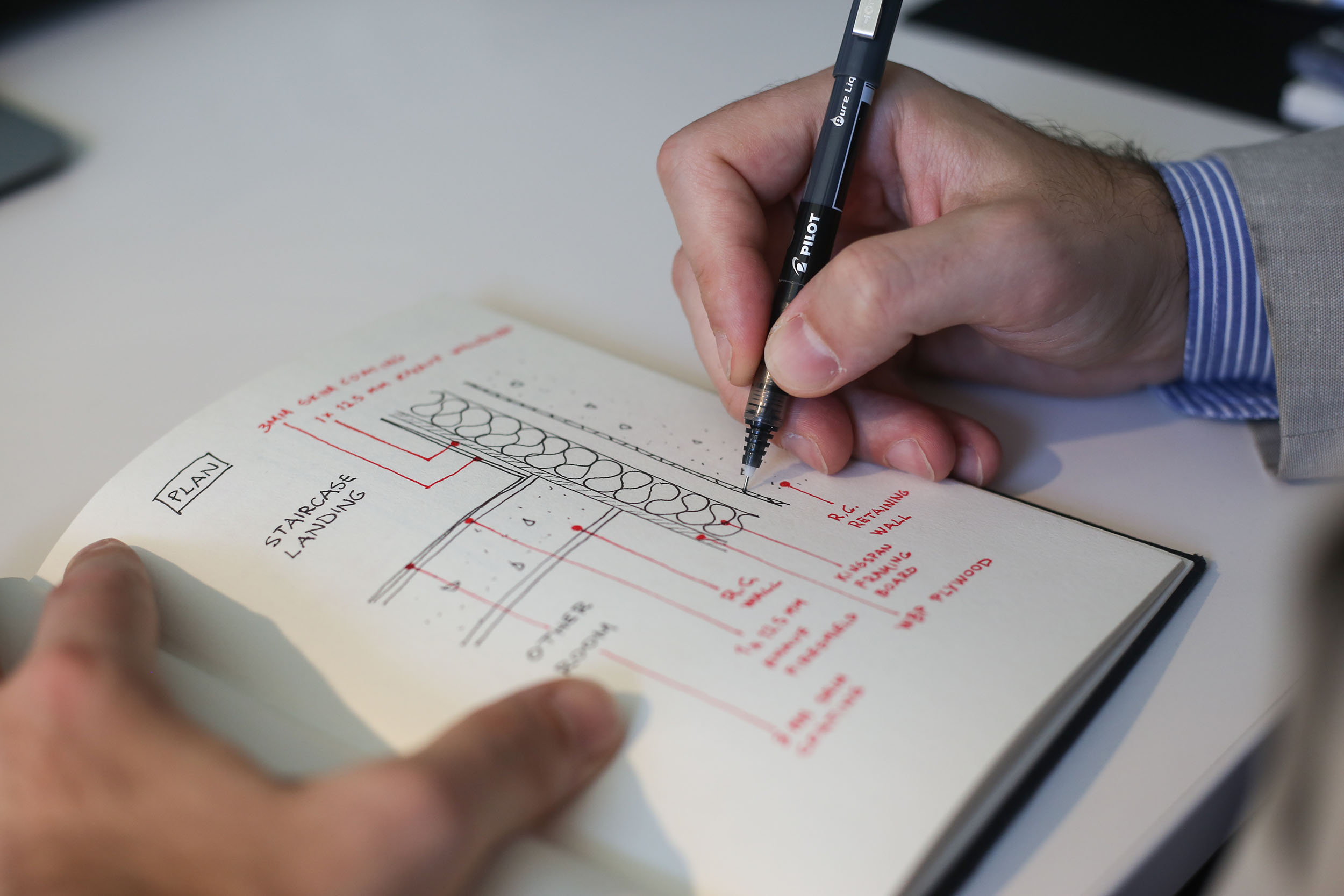 Notebook With Architectural Sketch