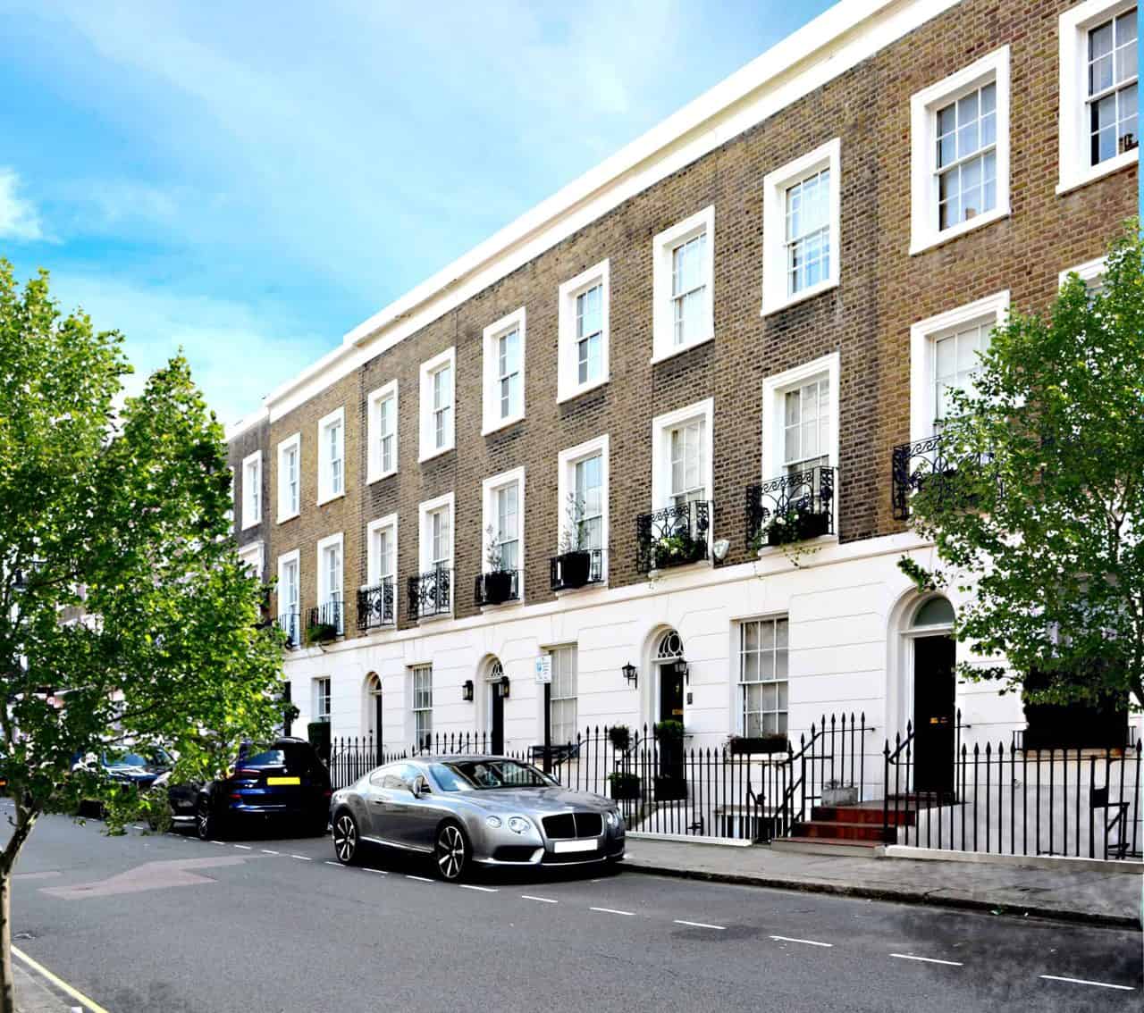 Facade Of House Block In Belgravia