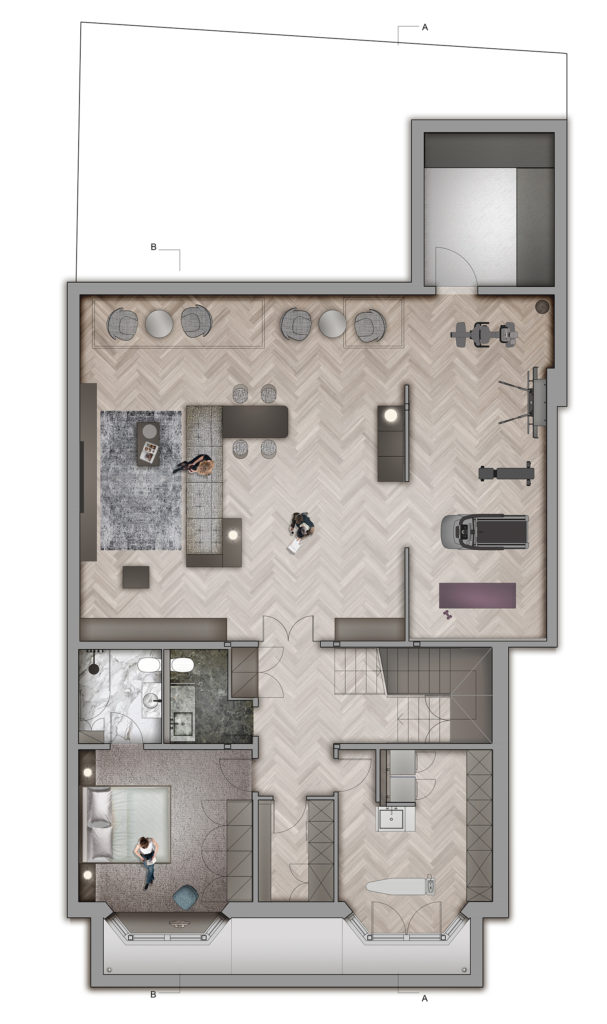 TV Architects Mulberry Walk House Stone Basement Floor Plan